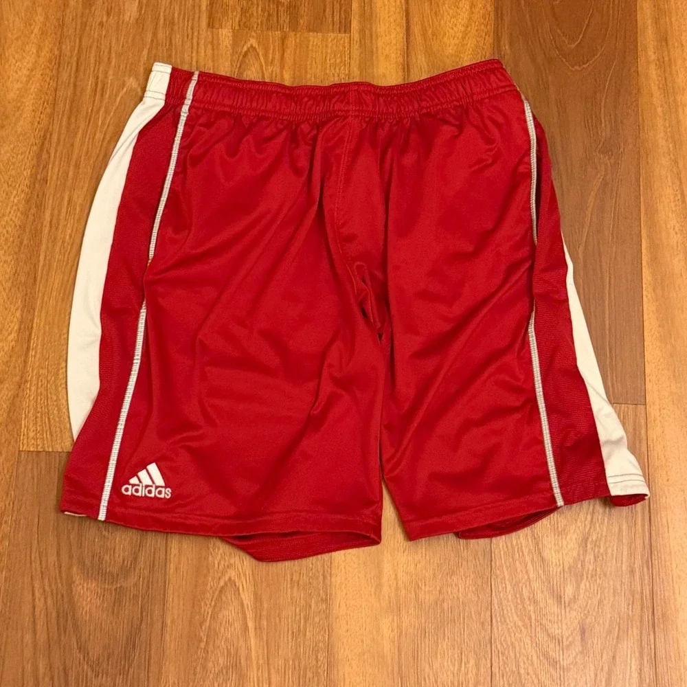 Adidas Red Athletic Shorts Men's Size Large